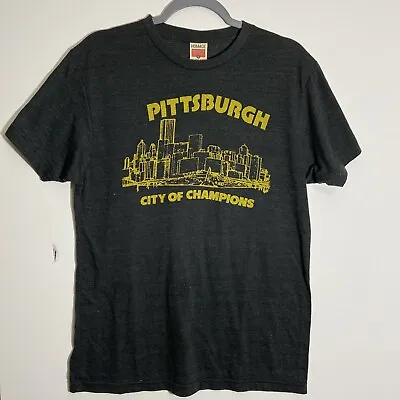 VTG 80s Pittsburgh City Of Champions T Shirt Single Stitch Size L Made In USA • $14.99