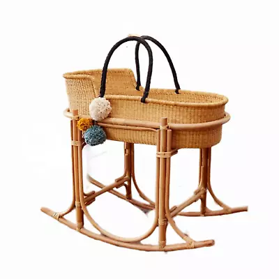 Baby Bassinet With Cane Stand And Mattress Moses Baby Basket 12x18x30 Inches • $165