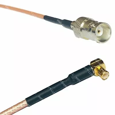 USA-CA RG188  BNC FEMALE To MCX MALE ANGLE Coaxial RF Pigtail Cable • $29.99