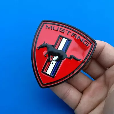 Car Body Side Wing Metal Running Horse Logo Emblem For Ford Mustang Red Black • $11.99