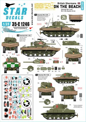 Star Decal 35-C1246 British Shermans On The Beach. 75th D-Day Special 1/35 • £9.62