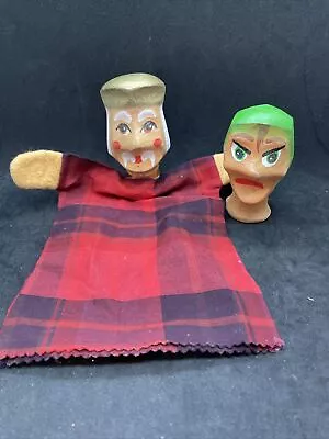 $25 • Buy Vintage Mr Rogers Hand Puppets-King Friday And Miss Elaine. Wooden Heads