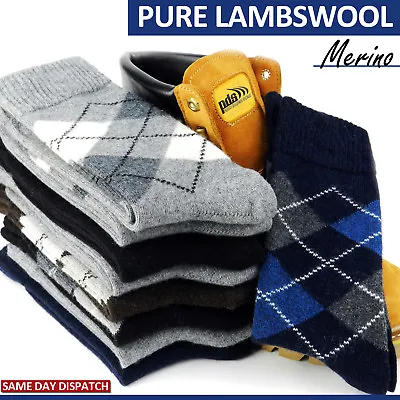 Lambswool Thermal Socks Soft Thick Wool Socks Unisex Knitted Builder Motorist • £7.99