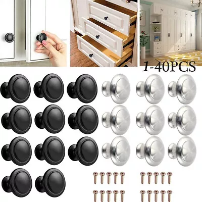 £3.99 • Buy 1-40Pcs Door Knobs Cabinet Handles Cupboard Drawer Kitchen Stainless Steel DIY