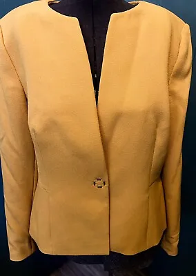 Preston & York Mustard Yellow One Button Suit Blazer Jacket Sz 10 • $44.99