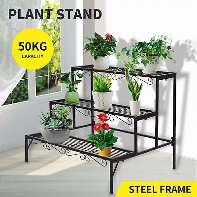 Corner Plant Stand Outdoor Indoor 3 Tier Rectangle Flower Shelf Pot Planter Rack • $52.99