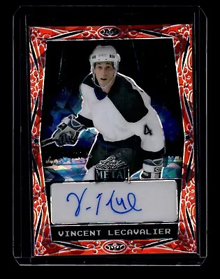 Vincent Lecavalier 2024 Leaf Metal Hockey Legends Red Holo Autograph #3/7 • $2