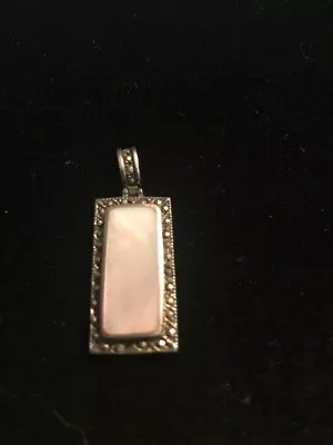 Beautiful Marcasite And Mother-of-pearl Pendant • $9.99