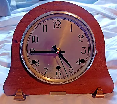 Vintage Art Deco Wooden Cased - Wind Up Clock Converted To A Quartz Movement. • £16