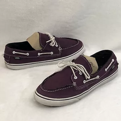 Vans Purple Zapato Del Barco Comfort Skate Boat Slip On Shoes Womens 8.5 Mens 7 • $19.77