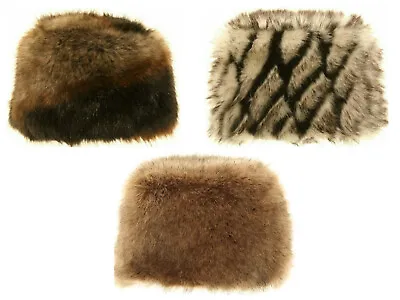 Ladies Cossack Hat Faux Fur Russian Style Pillbox Winter Fleece Lined Cloche Hat • £8.99