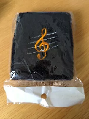 Music Stave With Treble Clef Sweatband Wristband In Black • £5