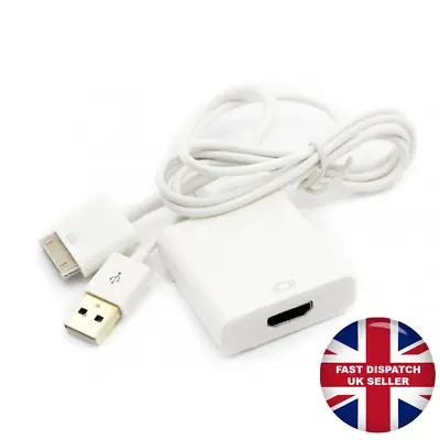 1080P 30 PIN Female HDMI/USB HDTV Adapter Cable Cord For IPAD 2/3/4 IPHONE 4 • £4.99