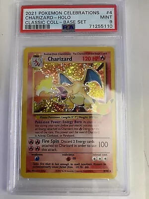 2021 Pokemon Charizard 4/102 Celebrations Classic Collection Holo PSA 9 • $99.98