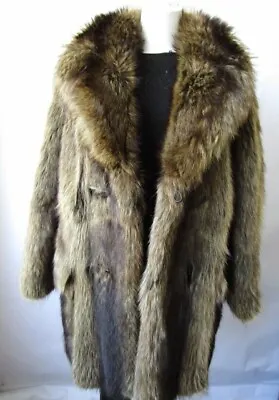 Men's  Sz 40 / 42 Raccoon Fur Coat MINT • $325