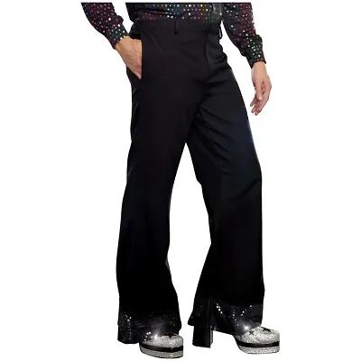 Disco Pants Mens 70s Costume Bell Bottoms Halloween Fancy Dress • $18.03