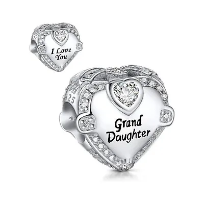 Genuine S925 Sterling Silver Granddaughter I Love You  Charm For Bracelets • £21.99