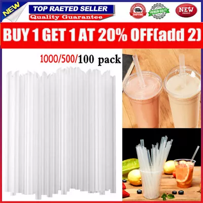 1000x Milkshake Bubble Boba Tea Fat Dringking Straws Smoothies Disposable MC • £43.99