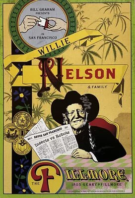 $25.46 • Buy Willie Nelson Concert Poster 2017 F-1487 Fillmore