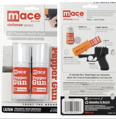 2 Mace POLICE PEPPER GUN Spray REFILL OC Cartridge Dual Pack Kit 4  INVISIBL DYE • $32.26