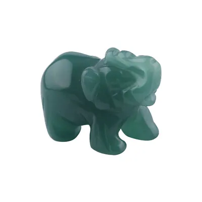 Natural Jade Elephant Figurine Statue Ornament For Home Office Decor • £6.99