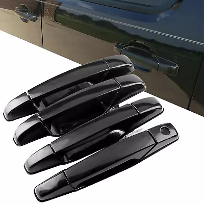 4Pcs Exterior Door Handles Set For 07-14 Chevy Tahoe Silverado Yukon(Black） • $37.99