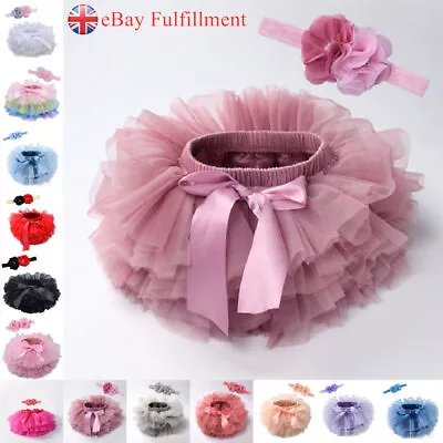 UK Infant Baby Girls 1st Birthday Outfit Romper Cake Smash Tutu Skirts Newborn • £8.63