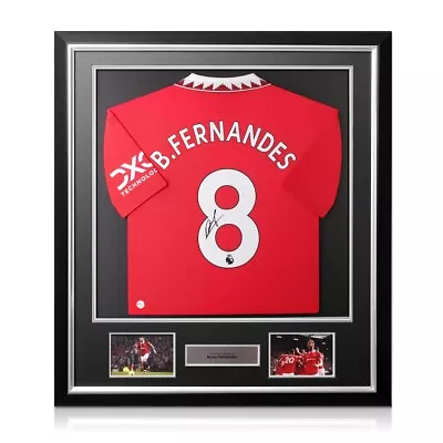 Bruno Fernandes Signed Manchester United 2022-23 Football Jersey. Deluxe Frame • $741