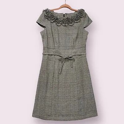 AA Studio Gray Ruffle Embellished Sheath Dress Size 14 $59 • $18.99