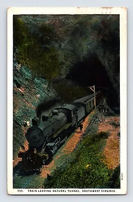 Postcard Virginia Natural Tunnel VA Steam Train Railroad 1927 Posted • $8