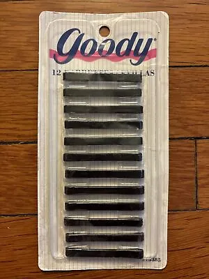Vintage Goody Barrettes 2 Inch 12 Pk #73385 STAY-TIGHT Black 1995 Made USA NOS • $24.95