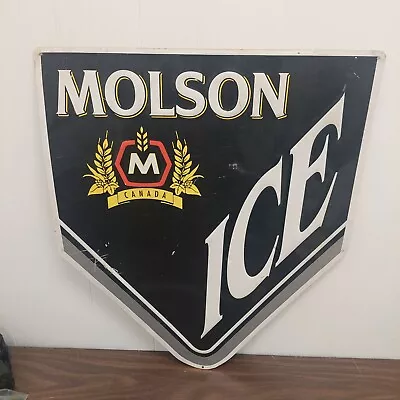 MOLSON ICE Canada 30  X 25  Embossed Metal Retail Sign Beer Man Cave Bar Pub • $59.99