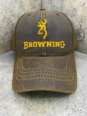 Browning Dura-Wax Solid Color Baseball Cap 3084121 Brown Hook & Loop Closure • $20.49