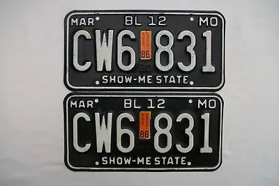 1980 Base Missouri License Plate Pair Original Paint Truck Bl 12  # Cw6-831. • $25