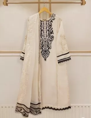 Aghanoor Embroidered Cotton Net Suit Pakistani Designer Brand Khaadi Maria • £89.99