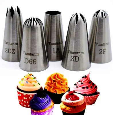 £6.99 • Buy Piping Tips Large Cake Decorating Tools, 5 Pack Cake Piping Nozzles Tips Kit -