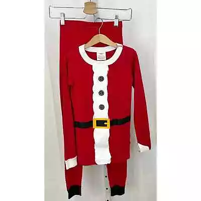 HANNA ANDERSSON Organic Cotton Santa Pajamas Set Christmas Red Size 140 US 10 • $16.88