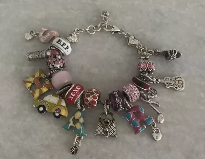 Gorgeous Loaded Brighton ABC Charms Bracelet Crystals Music Lipstick • $275