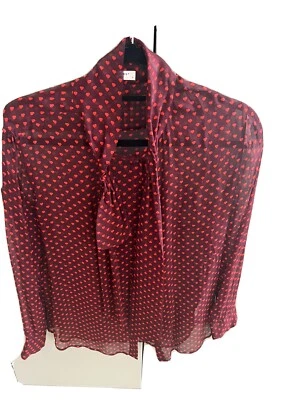 £40 • Buy Equipment Pussy Bow Silk Shirt Size M