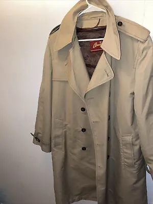 VTG Arnie Mens 40 R Regular Duster Trench Coat Jacket Rain Zip In Faux Fur Liner • $24.99