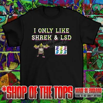 Shrek And LSD Tshirt Unisex MDMA Shroom Funny Rave Festival Gift 420 Gift • £21.99