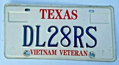 Txs Vietnam War Veteran Nam Vet License Plate   Dl 28 Rs   Us Army Usaf Marines • $18.99