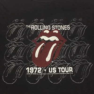 Rolling Stones Mick Jagger Black T-Shirt Rock Music Band Blues 1972 US Tour • $21.24