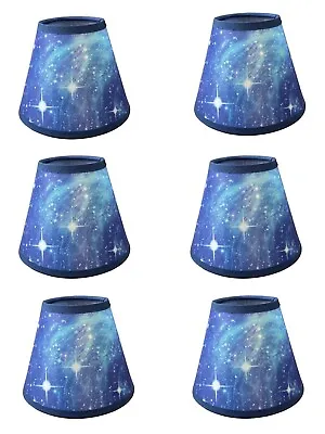 Set Of 6 15cm/6” Clip On Light Bulb Candle Lamp Shade - Space/Universe/Galaxy • £9.99