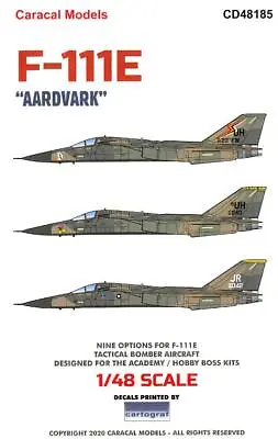 Caracal Decals 1/48 GENERAL DYNAMICS F-111E AARDVARK • $13.50