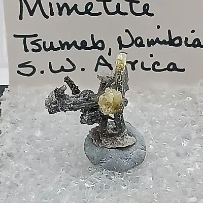 Mimetite On Unique Unknown Minerals 1.25  Perky Display Tsumeb Namibia SW Africa • $125