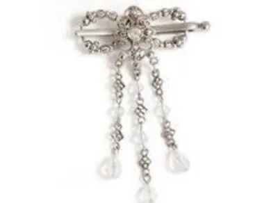 Crystal Wedding Bridal Barrette Dangle Lilla Rose Flexi Hair Clip Size XXS Mini • $10