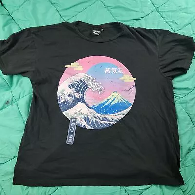 Vapor95 The Great Retro Wave Adults XL Black Short Sleeve T-Shirt Casual • $29.95