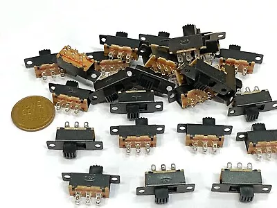 25 X Mini Slide Switch 6-Pin 2-Position DPDT On/On Slider Switches Black Tiny • $14.18