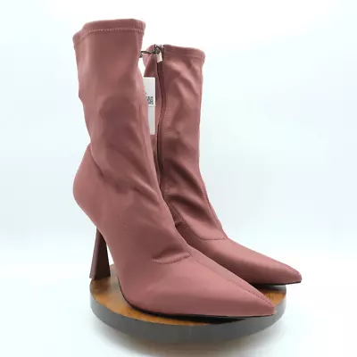 Zara Pink Stretch Fabric Heeled Ankle Pointed Toe Boots Women Size 10 NWT • $40